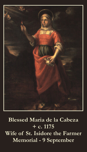 SEPTEMBER 9th: Blessed Maria de la Cabeza Prayer Card***BUYONEGETONEFREE***